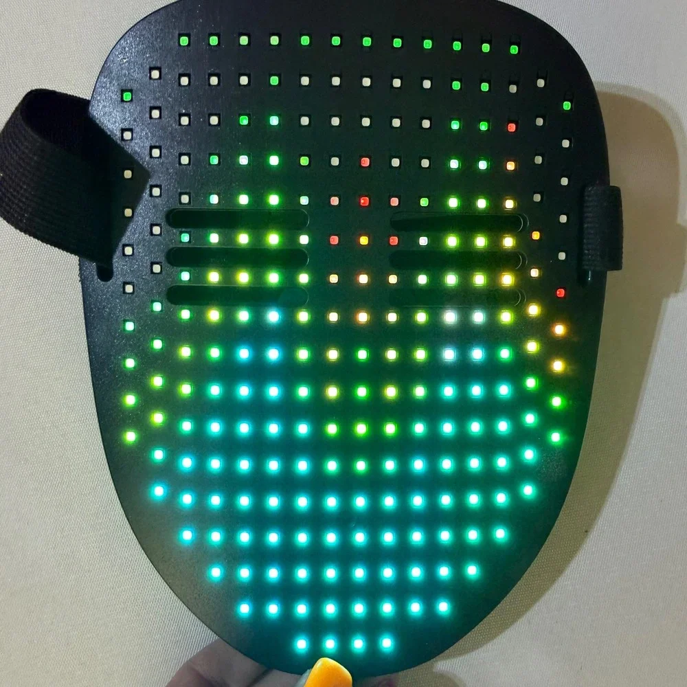 NWT LED Light Up Mask Gesture Sensing Voice Changer Halloween Cosplay